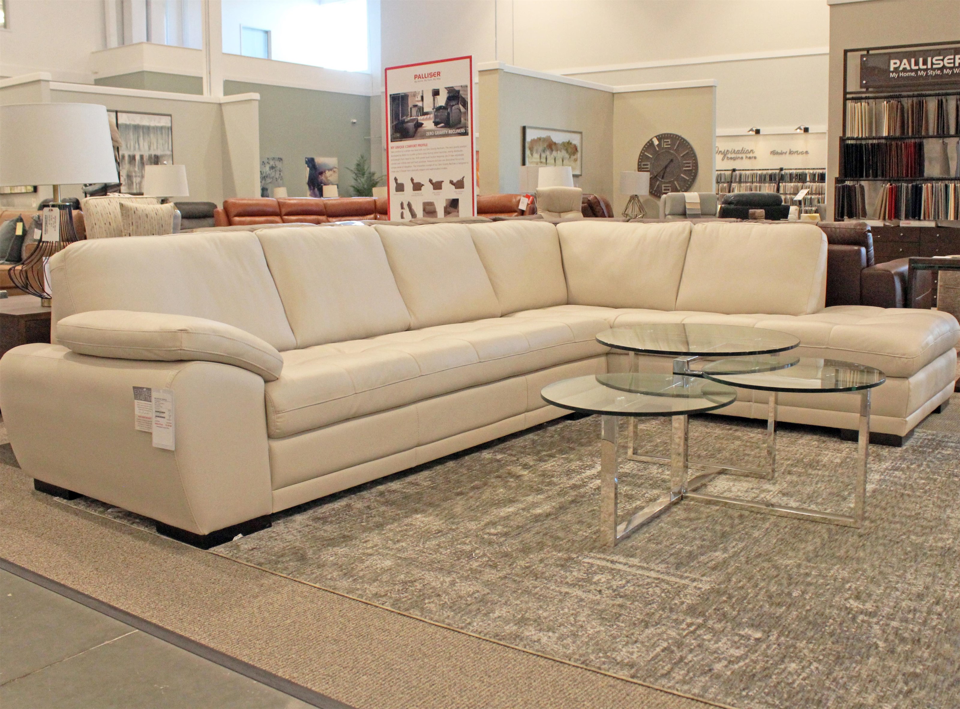 Miami contemporary leather on sale sectional sofa set